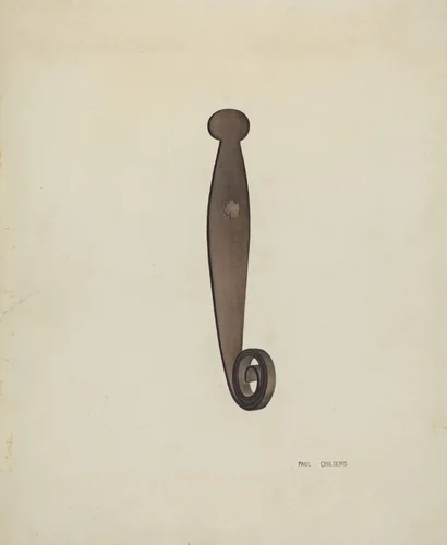 Iron Shutter Latch by William Paul Childers, index of american design, 1939
