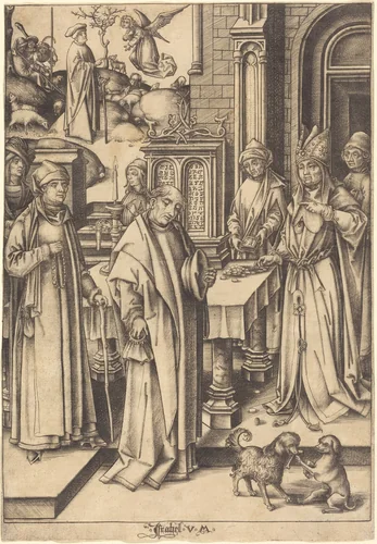 Joachim's Sacrifice by Israhel van Meckenem; Hans Holbein the Elder, print, 1490-1500