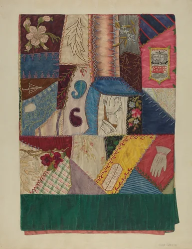 Crazy Quilt (Section of) by Mina Greene, index of american design, 1939