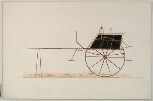 Dog Cart (unnumbered) by Brewster & Co., drawing, 1850-1870