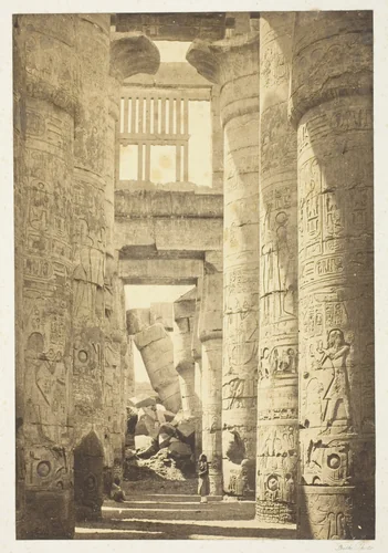 Interior of the Hall of Columns by Francis Frith, photograph, 1857