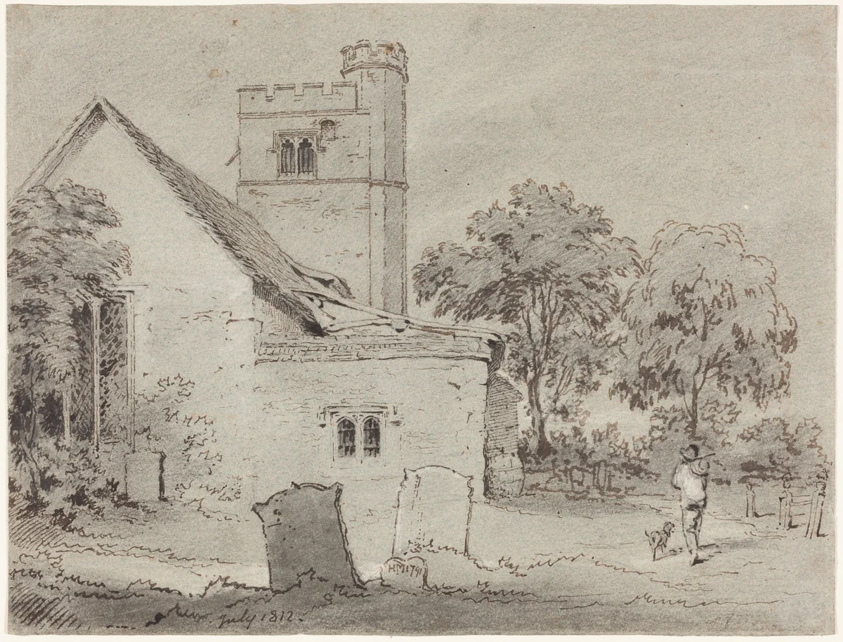 Aldenham Church, Hertfordshire by Henry Monro, drawing, 1812