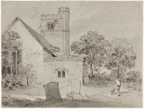 Aldenham Church, Hertfordshire by Henry Monro, drawing, 1812