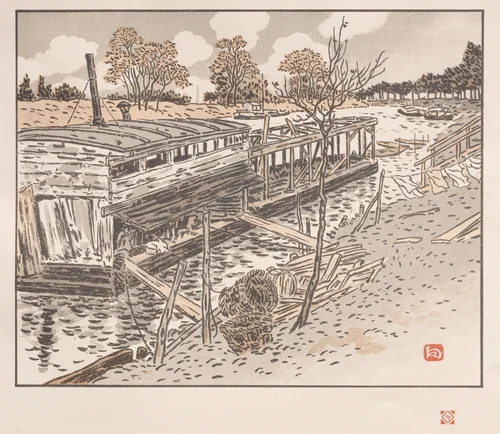 From Bas-Meudon, Old Lavoir by Henri Rivière, print, 1902