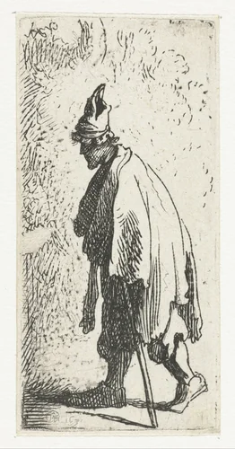 Bedelaar met een stok by anonymous, print, 1631