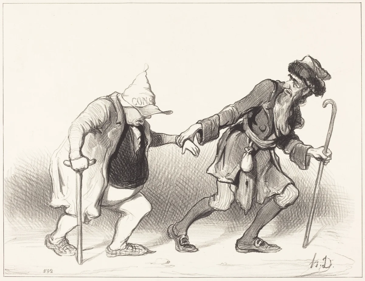Le Constitutionnel et le Juif errant by Honoré Daumier, print, 1844