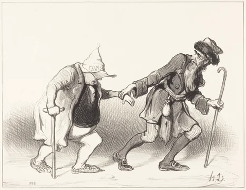 Le Constitutionnel et le Juif errant by Honoré Daumier, print, 1844