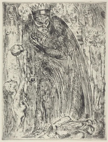 Macbeth V (The Vision of Lady Macbeth) by Wilhelm Lehmbruck, print, 1918