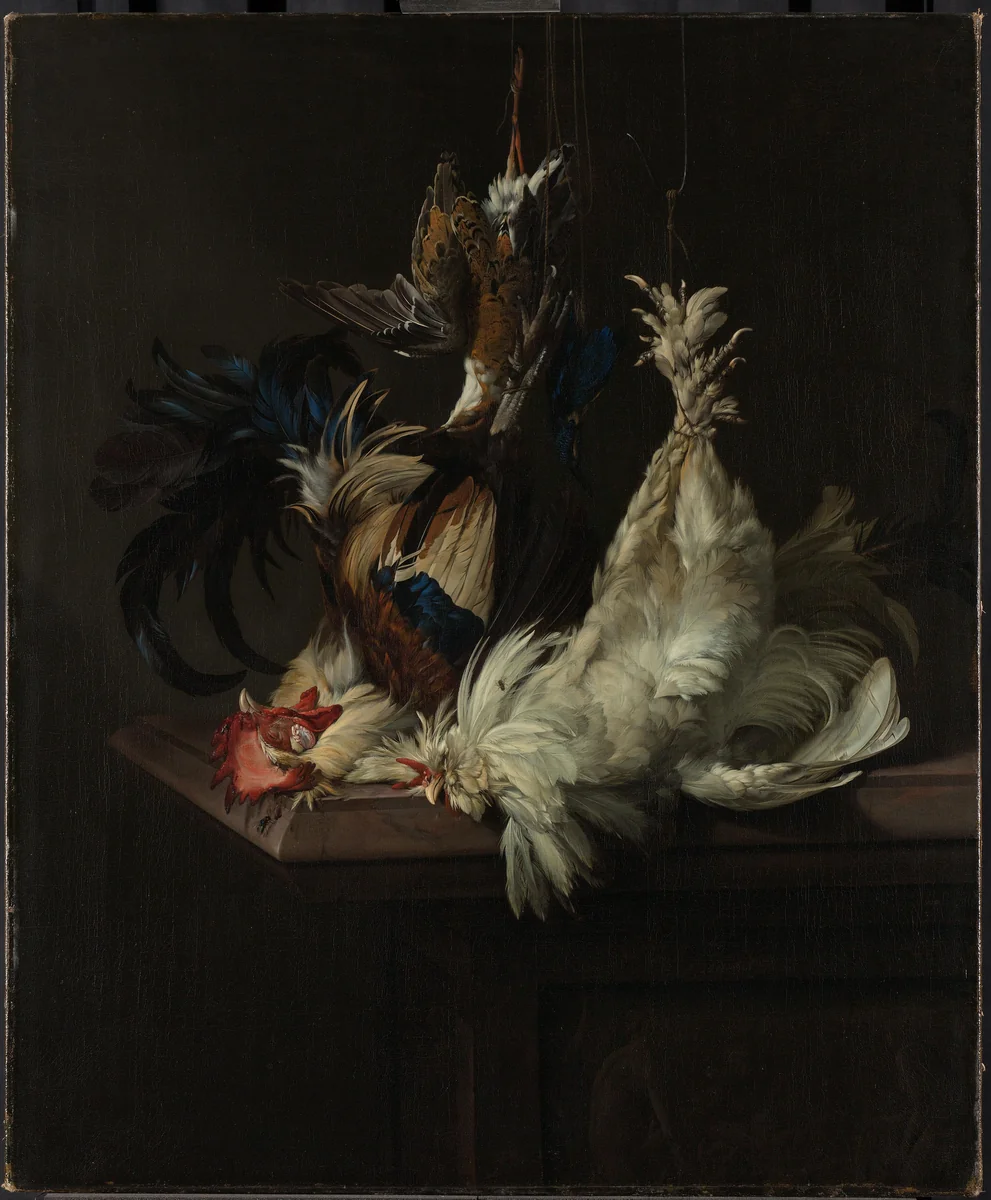 Still Life with Fowl by Willem van Aelst, painting, 1658