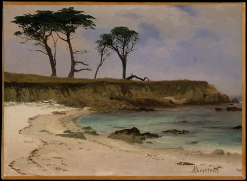 Sea Cove by Albert Bierstadt, artwork, 1877-1890