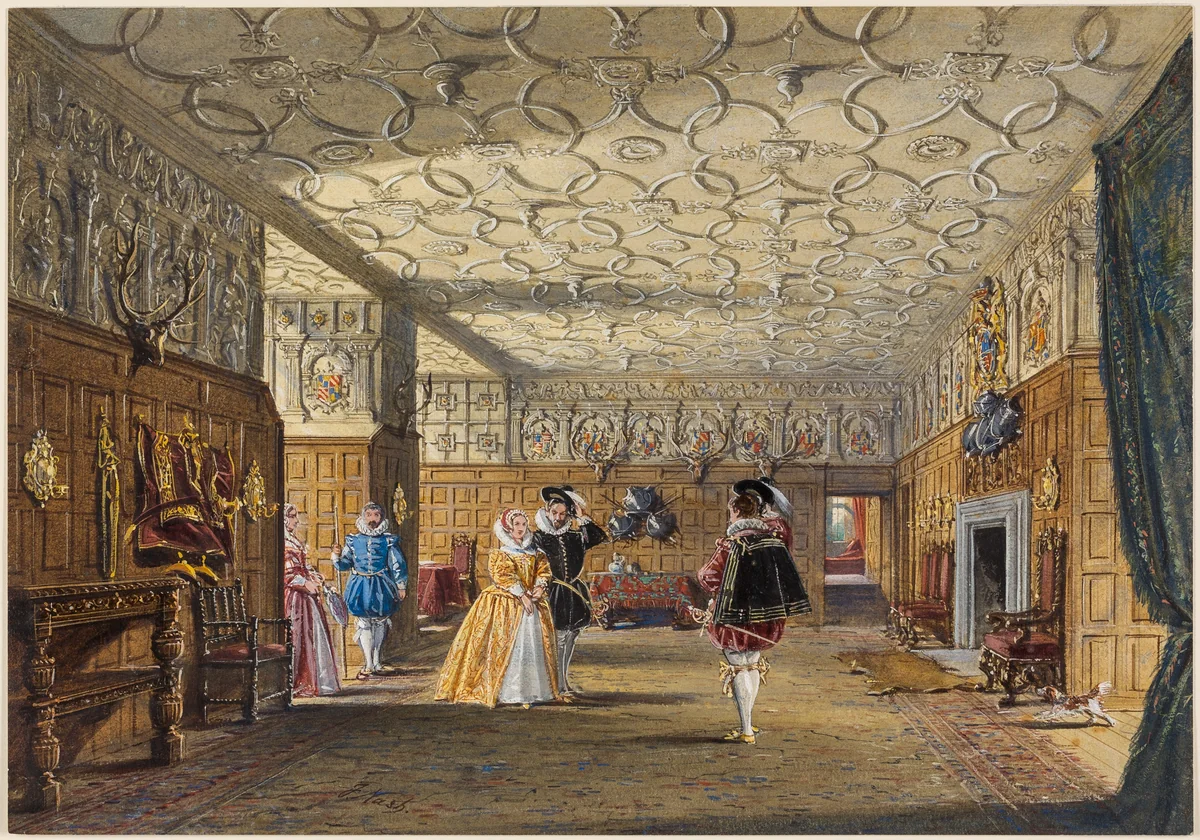 The Hall, Levens, Westmoreland by Joseph Nash, painting, 1828-1878