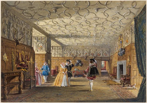 The Hall, Levens, Westmoreland by Joseph Nash, painting, 1828-1878