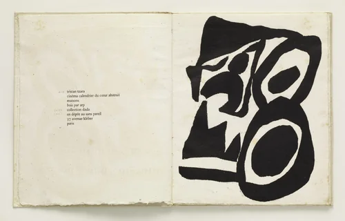 Frontispiece (folio 2) from Cinéma calendrier du coeur abstrait, maisons (Cinema Calendar of the Abstract Heart, Houses) by Jean Arp, illustrated book, 1920