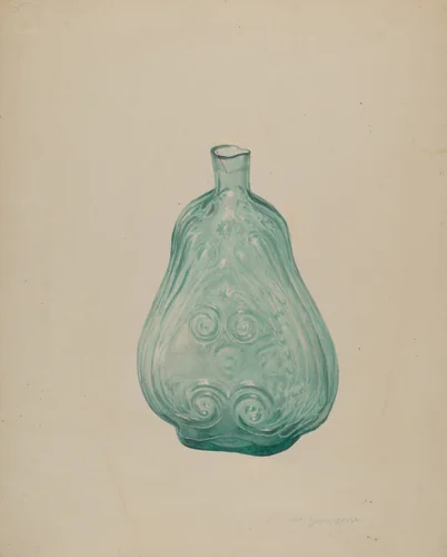 Flask by Carl Buergerniss, index of american design, 1935-1942