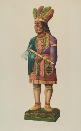 Cigar Store Indian by Einar Heiberg, index of american design, 1935-1942