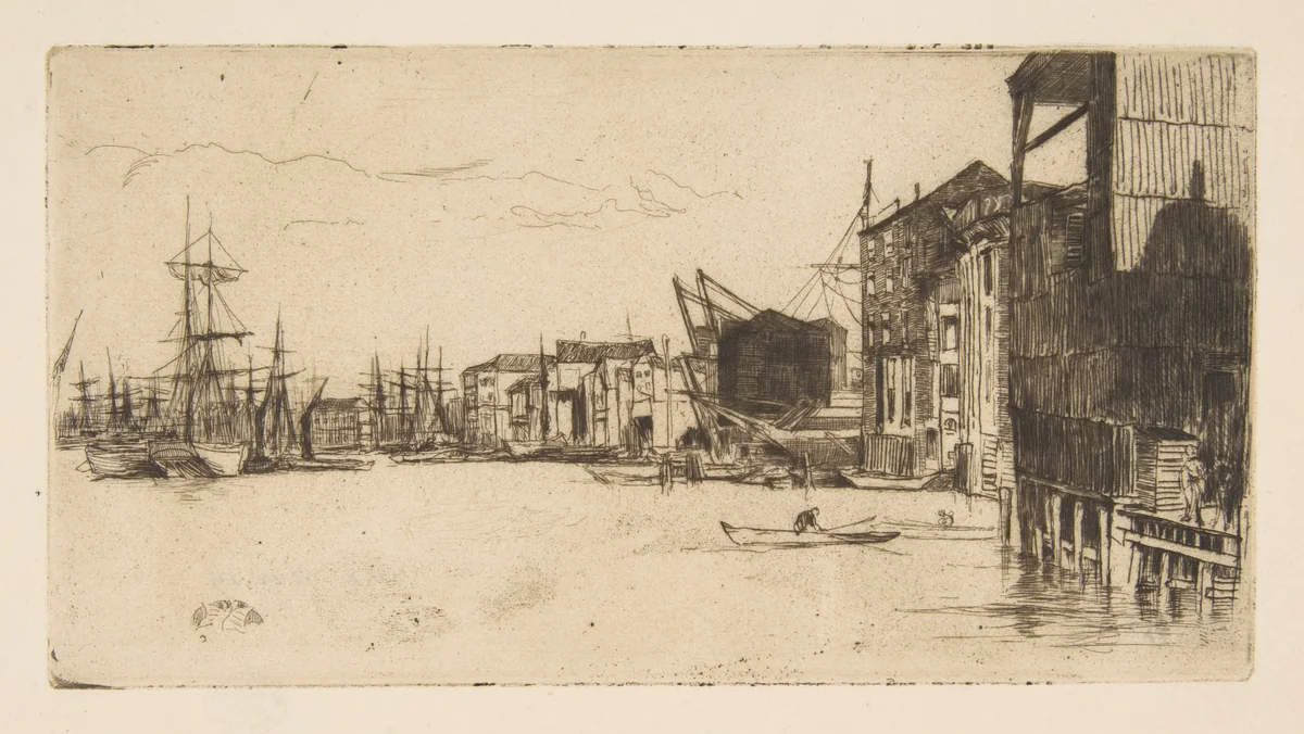 Free Trade Wharf by James McNeill Whistler, print, 1877