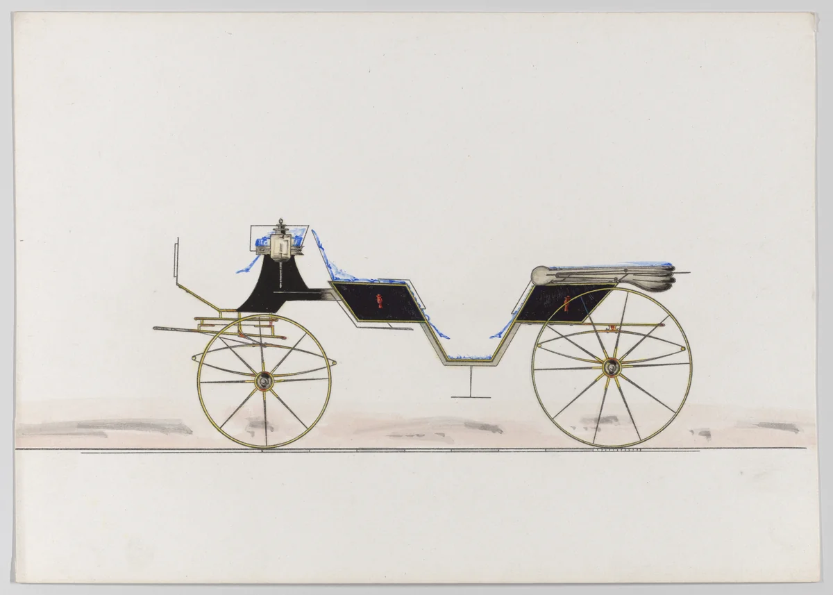 Design for Vis-à-vis (unnumbered) by Brewster & Co., drawing, 1870-1880