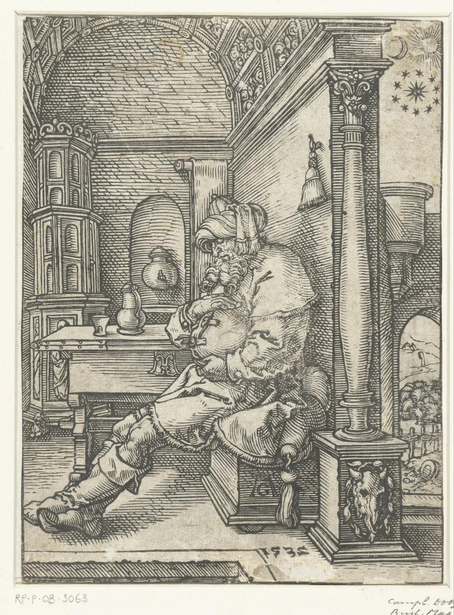Jakob denkt na over de dromen van Jozef by Unknown, print, 1532