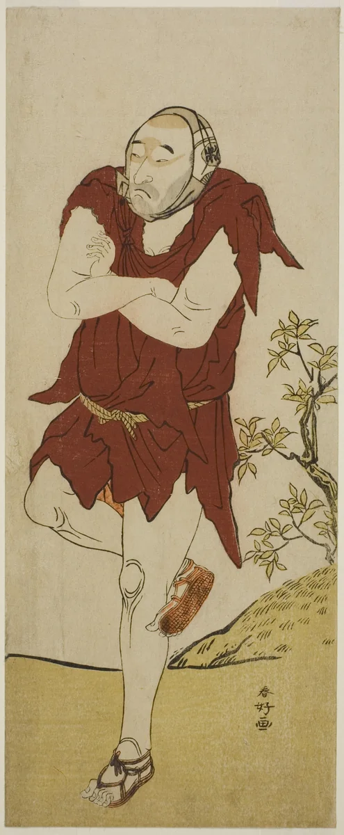 The Actor Onoe Matsusuke I as a Mendicant Monk (Gannin Bozu) in the Play Keisei Ide no Yamabuki, Performed at the Nakamura Theater in the Fifth Month, 1787 by Katsukawa Shunko, print, 1782-1792