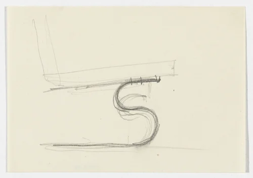 Chair without Arms (Elevation sketch) by Ludwig Mies van der Rohe, mies van der rohe archive, 1926