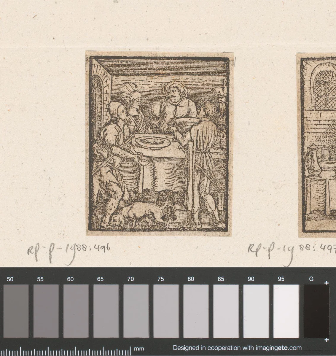 Rijke man en Lazarus by anonymous, print, 1536