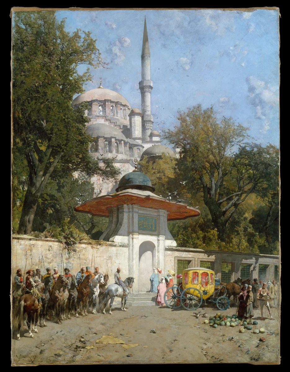 A Mosque by Alberto Pasini, painting, 1872
