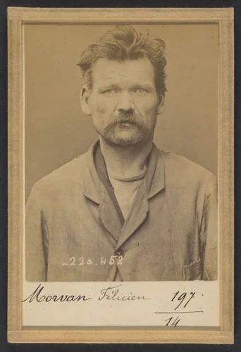 Morvan. Félicien. 45 ans, né le 8/6/49 à Kerity (Côte du Nord). Menuisier. Anarchiste. 2/7/94. by Alphonse Bertillon, photograph, 1894