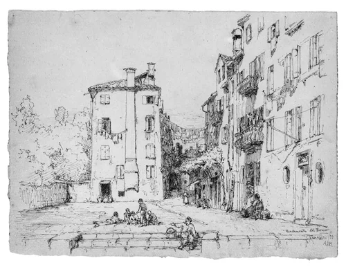 Fondamenta del Forner, Venice by Andrew Fisher Bunner, artwork, 1871