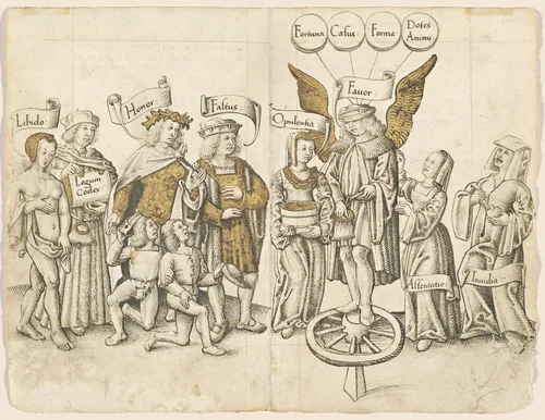 A Dialogue on Human Favor (recto) [fol. 15 verso / 16 recto] by French early 16th Century, drawing, 1512-1514