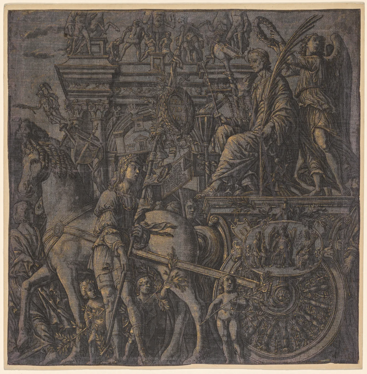 The Triumph of Julius Caesar: Caesar Triumphant by Andrea Andreani, print, 1593-1599