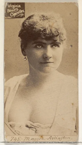 Card 745, Maggie Arlington, from the Actors and Actresses series (N45, Type 2) for Virginia Brights Cigarettes by Allen & Ginter, photograph, 1885-1891