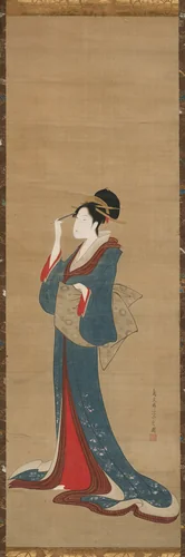 Beauty Replacing Her Hairpin by Chōbunsai Eishi (鳥文斎栄之), other, 1793-1803