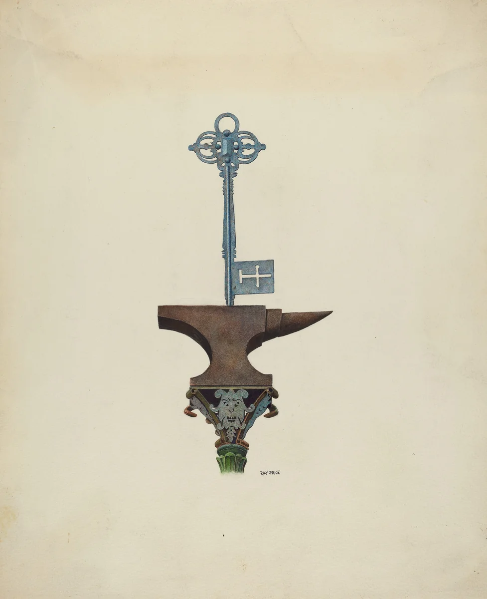 Decorative Ironwork & Locksmith Sign by Ray Price, index of american design, 1939