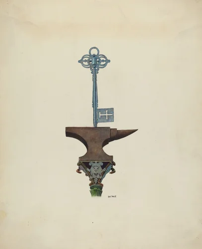 Decorative Ironwork & Locksmith Sign by Ray Price, index of american design, 1939