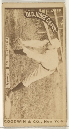 Phillips, 1st Base, Brooklyn, from the Old Judge series (N172) for Old Judge Cigarettes by Goodwin & Company, photograph, 1887-1890