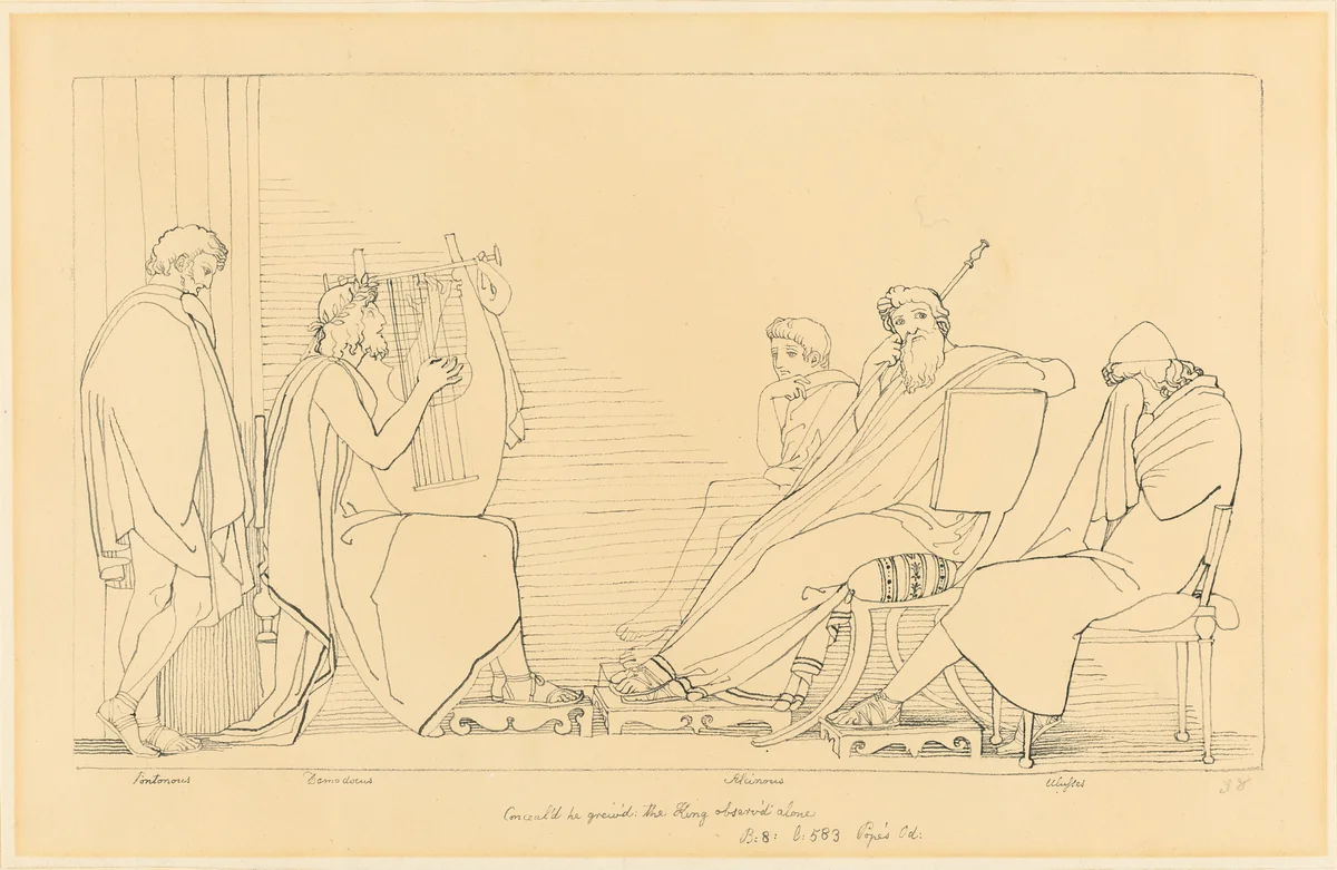 The Song of Demodocus by John Flaxman, drawing, 1775-1826