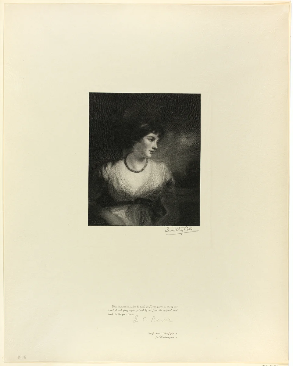 Countess of Oxford, from Old English Masters by Timothy Cole, print, 1898