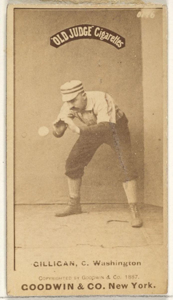Andrew Bernard "Barney" Gilligan, Catcher, Washington Nationals, from the Old Judge series (N172) for Old Judge Cigarettes by Goodwin & Company, photograph, 1887