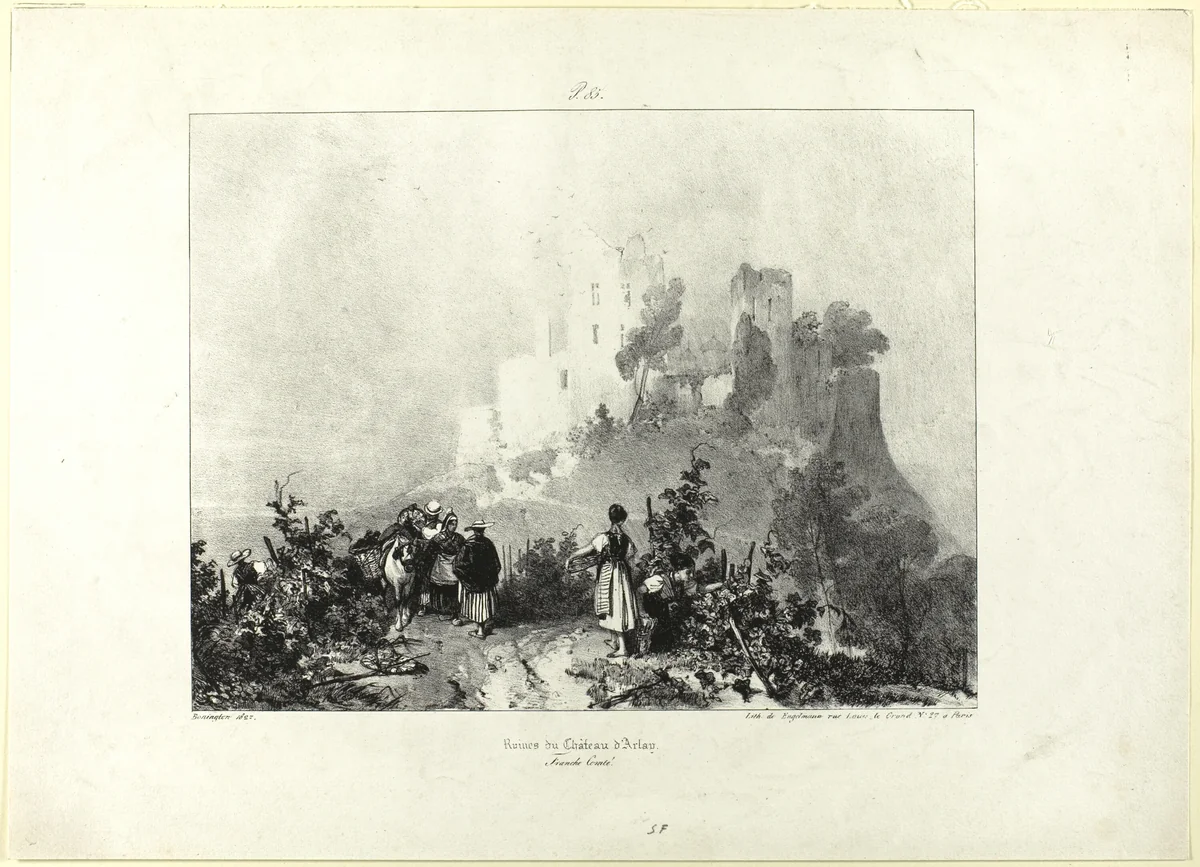 Château d'Arlay by Richard Parkes Bonington, print, 1822-1828