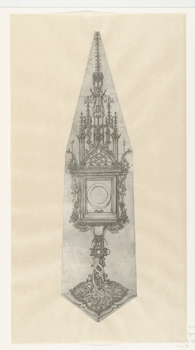 Design for a Gothic Monstrance by Unknown, print, 1481-1497