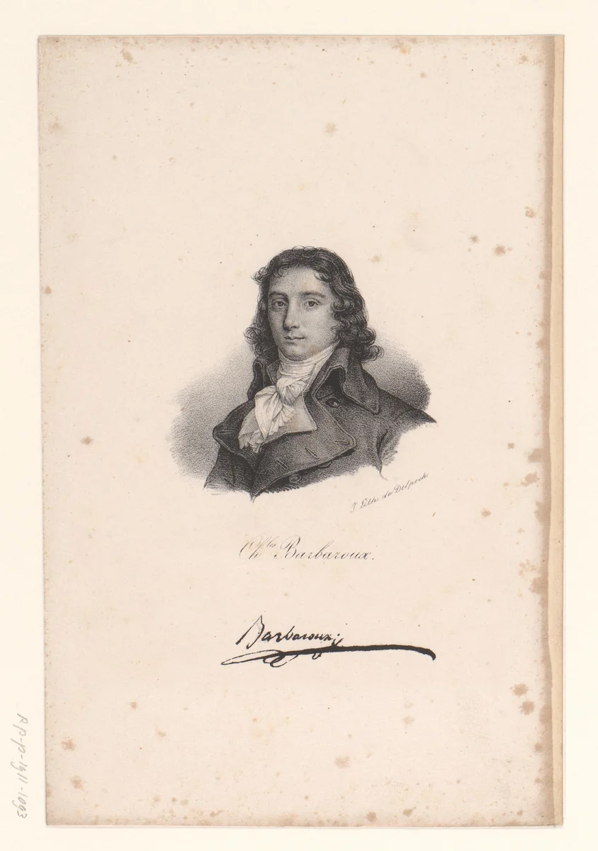 Portret van Charles Barbaroux by anonymous, print, 1818-1842