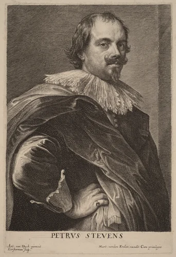 Petrus Stevens by Lucas Emil Vorsterman; Sir Anthony van Dyck, print, 1626-1641