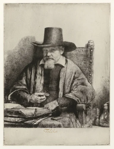 Arnout Tholinx by Rembrandt van Rijn, print, 1656