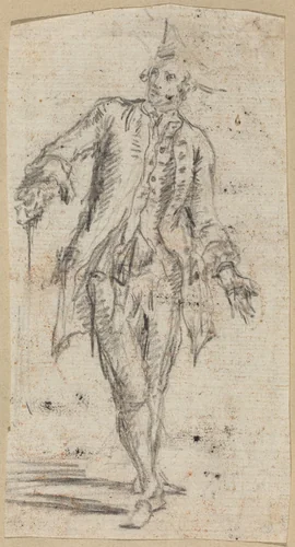 A Gentleman with a Walking Stick by Giovanni Battista Piranesi, drawing, 1750-1754