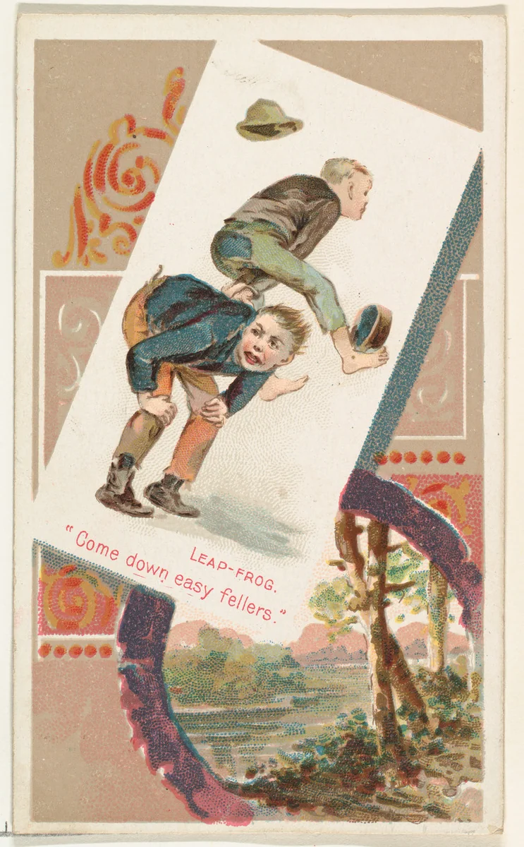 Leap-Frog, "Come down easy fellers," from the Terrors of America set (N136) issued by Duke Sons & Co. to promote Honest Long Cut Tobacco by W. Duke, Sons & Co., print, 1888-1889
