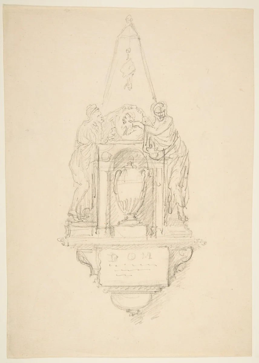 Design for a Monument (recto) by anonymous, drawing, 1800-1899