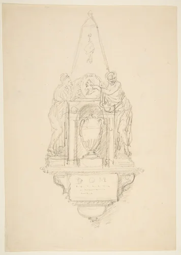 Design for a Monument (recto) by anonymous, drawing, 1800-1899