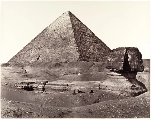 The Great Pyramid and The Great Sphinx by Francis Frith, photograph, 1858