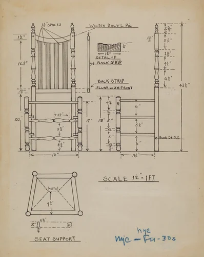 Seat by Margaret Knapp, index of american design, 1936