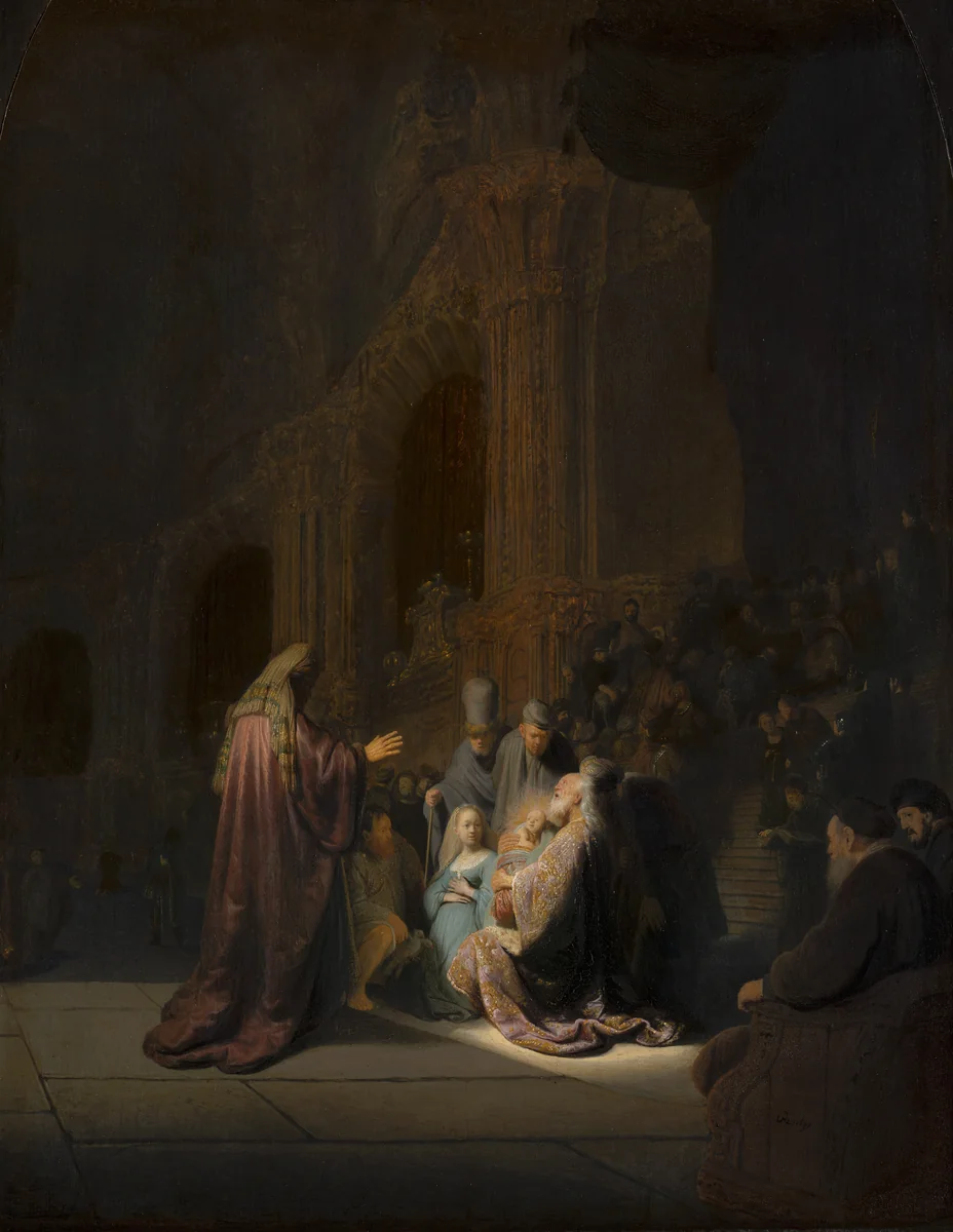 Simeon's Song of Praise by Rembrandt van Rijn, painting, 1631